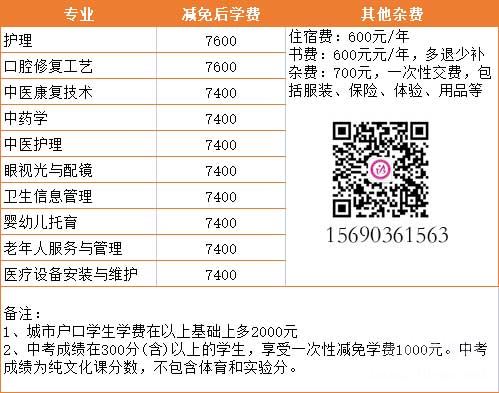 石家庄天使护士学校2022年秋季各专业收费标准一览表